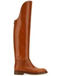 DURAZZI MILANO - Caramel Leather Equestran Boots - Lyst