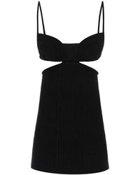 Off-White c/o Virgil Abloh - Plunging Neckline Cut-Out Ribbed Mini Dress - Lyst
