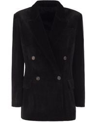 Brunello Cucinelli - Double-Breasted Corduroy Blazer - Lyst