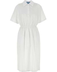 Prada - Poplin Shirt Dress Cotton - Lyst