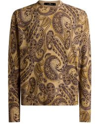 Etro - Wool Sweater With Paisley Print - Lyst