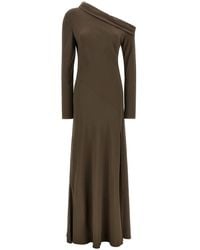 Alberta Ferretti - Bare Shoulder Dress - Lyst
