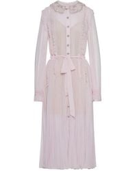 Self-Portrait - Pleated Georgette Midi Dress - Lyst