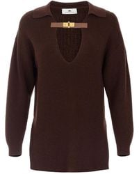 Elisabetta Franchi - Polo Neck Sweater - Lyst