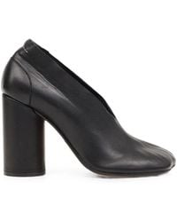 MM6 by Maison Margiela - Leather Flat Shoes - Lyst
