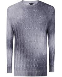 Avant Toi - Gradient Effect Cashmere And Silk Braided Round Neck Pullover - Lyst