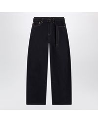 Sacai - Highwaisted Cotton Barrel Jeans - Lyst