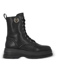 Pinko - Leather Rubber Shoes - Lyst
