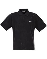 Carhartt - Cotton Polo Shirt With Paint Splatter Details - Lyst