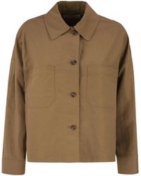 Weekend by Maxmara - Weekend Maxmara Wkdvettura – Short Cotton And Linen Jacket With Drawstring - Lyst