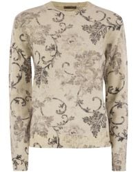 Herno - Wool Jumper With Floral Pattern - Lyst