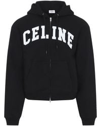 Celine - Relaxed Zipped Hoodie - Lyst