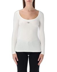 DIESEL - T-Bal-Od Long-Sleeve Ribbed Cotton Top - Lyst