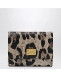 Dolce & Gabbana - Dolce&Gabbana Dauphine Calfskin Wallet With Leopard Print - Lyst