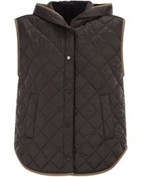 Brunello Cucinelli - Lightweight Opaque Nylon Quilted Gilet With Thermore Padding And Hood - Lyst