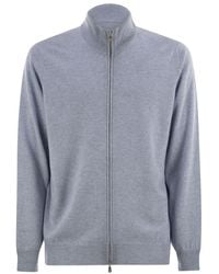 Brunello Cucinelli - High-Necked Cashmere Cardigan With Zip - Lyst