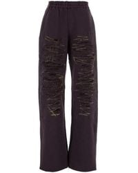 MM6 by Maison Margiela - Aubergine Cotton Joggers - Lyst