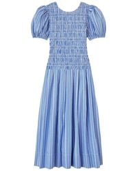 Ganni - Organic Cotton Midi Dress - Lyst