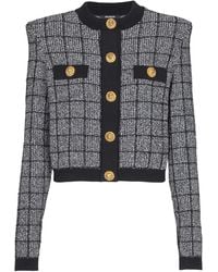 Balmain - Tweed Cardigan - Lyst