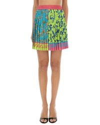 Versace Jeans Couture - Outline Baroque Mini Pleated Skirt - Lyst