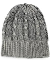 Avant Toi - Hand Painted Cashmere Braided And Ribbed Hat - Lyst