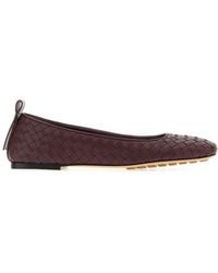 Bottega Veneta - Aubergine Leather Charlotte Ballerinas - Lyst