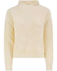 Herno - Pure Wool Jumper With Textured Knit And High Neck - Lyst