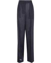 Tom Ford - Light Virgin Wool Tailored Wide Leg Pleated Straight Pants - Lyst