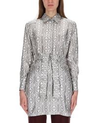 Max Mara - Printed Silk Shirt Dress - Lyst