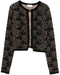 Elisabetta Franchi - Nero Pelle Knit Lace Cardigan - Lyst