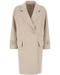 Max Mara - Sand Wool Blend Nogara Coat - Lyst