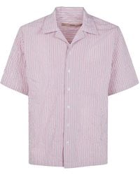 Nuur - Striped Short Sleeved Bowling Shirt - Lyst