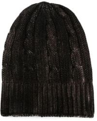 Avant Toi - Hand Painted Cashmere Braided And Ribbed Hat - Lyst