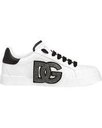 Dolce & Gabbana - Portofino Light Strobel Leather Low-Top Sneakers - Lyst