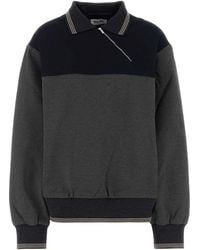 Miu Miu - Two-Tone Stretch Viscose Blend Oversize Polo Shirt - Lyst