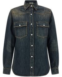 Fendi - 'Western' Denim Shirt - Lyst