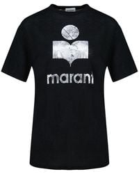 Isabel Marant - Isabel Marant Etoile Zewel Logo Shortsleeve Linen Tshirt - Lyst