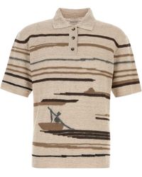 Bottega Veneta - Embroidered Cotton Blend Polo Shirt - Lyst