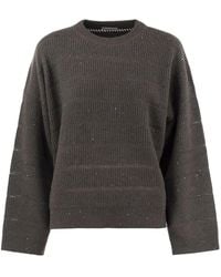 Brunello Cucinelli - Cashmere And Wool Crew-Neck Sweater - Lyst