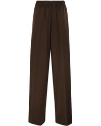 Fabiana Filippi - Wide-Leg Stretch Wool Trousers With Elasticated Waistband - Lyst