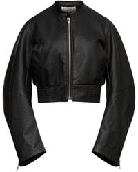 MM6 by Maison Margiela - Leather Effect Bomber Jacket - Lyst