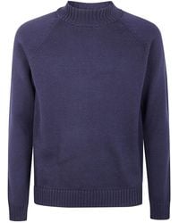 Zanone - Stockinette Stitch Slim Fit Raglan Sleeved Mock Neck Sweater - Lyst