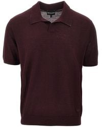Emporio Armani - Virgin Wool And Silk Polo Shirt - Lyst