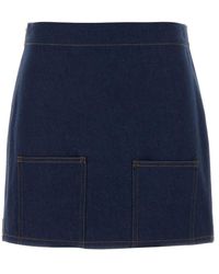 Fendi - Denim Mini Skirt - Lyst