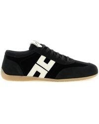 Elisabetta Franchi - Nappa And Velvet Sneakers - Lyst