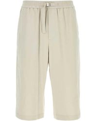 Ami Paris - Chalk Cotton Bermuda Shorts - Lyst