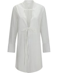 MM6 by Maison Margiela - Raw-Edge Cotton Mini Dress - Lyst
