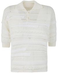 Y's Yohji Yamamoto - Half Sleeve Pull Over With Collar - Lyst