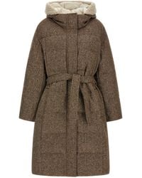 Brunello Cucinelli - 'Shiny Zipper Pull' Down Jacket - Lyst