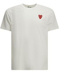 COMME DES GARÇONS PLAY - "Double Heart" Crew-Neck T-Shirt - Lyst